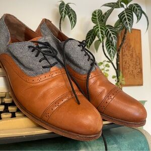 Cole Haan Mackenzie Oxfords in leather and chambray